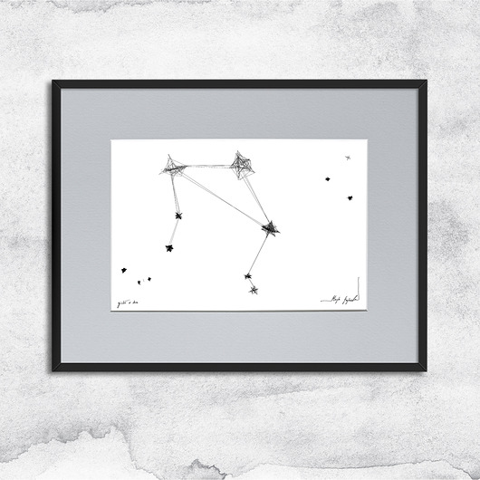 grafiki i ilustracje Oprawiona grafika zodiak Waga