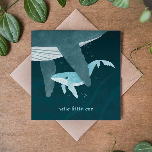 Kartka Hello little one Leaf & Paper