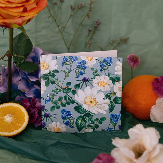 kartki okolicznościowe - wydruki Kartka okolicznościowa "Niebieskie Kwiaty"