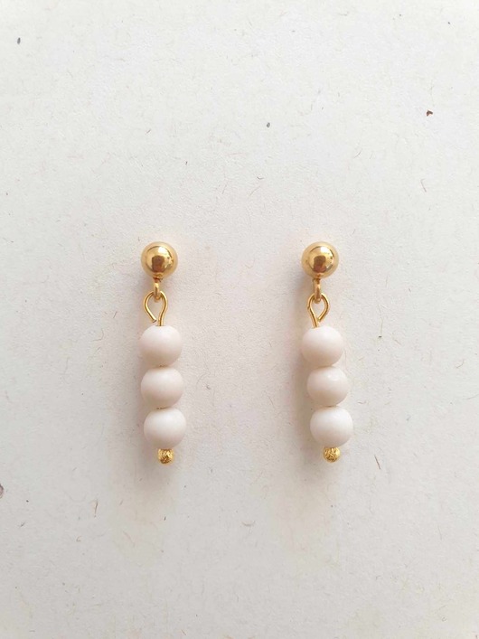 kolczyki z kamieniami Kolczyki DROPSY MINI kamień rzeczny