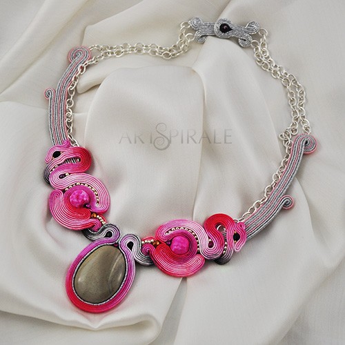 Flamingi soutache Artspirale
