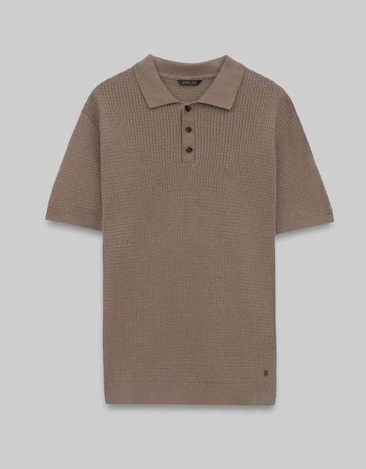 t-shirty męskie Koszulka polo sturno brązowy