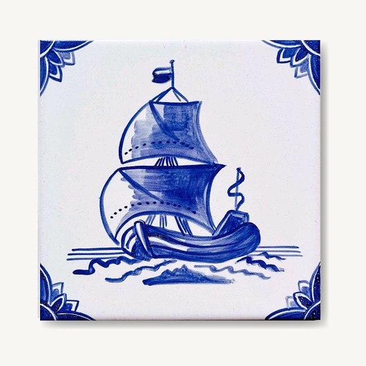 podkładki do kuchni Fluita - statek holenderski na kafelku