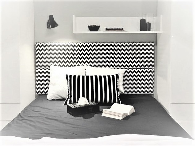 łóżka Zagłówek modułowy made for bed zygzak czarny