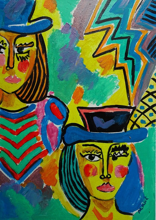 obrazy Oryginalny ręcznie malowany Portret kobiety kubiczna twarz Picasso style