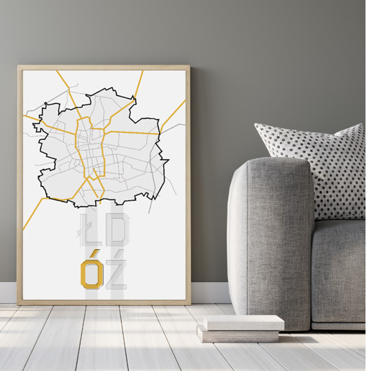 plakaty Plakat Łódź City Map
