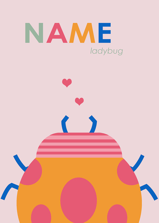 Personalizowana grafika/obraz Ladybug z Twoim imieniem