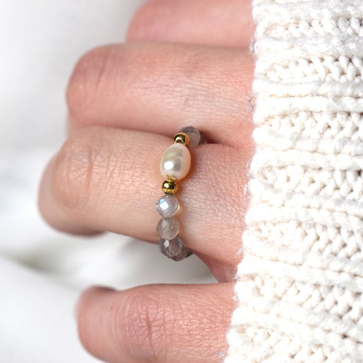 Pierścionek Elastyczny Labradoryt OTLA Jewelry
