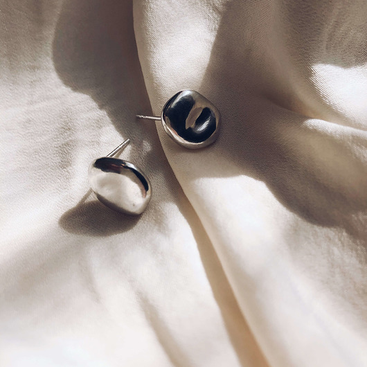 Kolczyki srebrne Medium Liquid Earrings(silver) Unikke Design