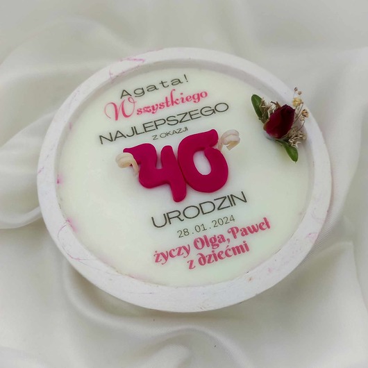 świeczniki i świece Personalizowany Prezent na 40 urodziny