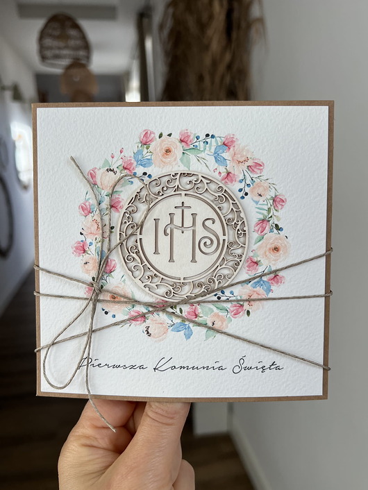 kartki na komunię Wyjątkowa kartka na komunię, pamiątka komunii - prezent dla dziewczynki + naj