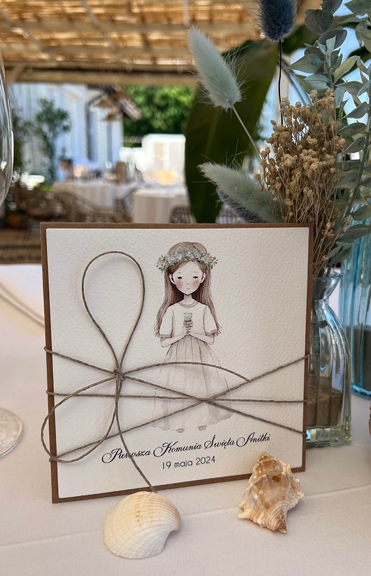 zaproszenia na komunię Zaproszenia komunijne z pełną personalizacją handmade