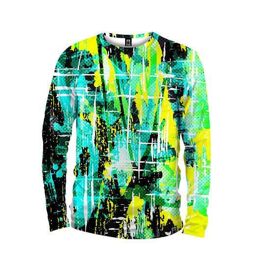 bluzy męskie Koszulka Longsleeve Męska DR.CROW Greasy Lime