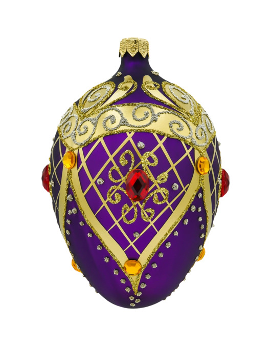 bombki Bombka choinkowa: Ekskluzywne jajo Faberge z kryształami: purpurowe