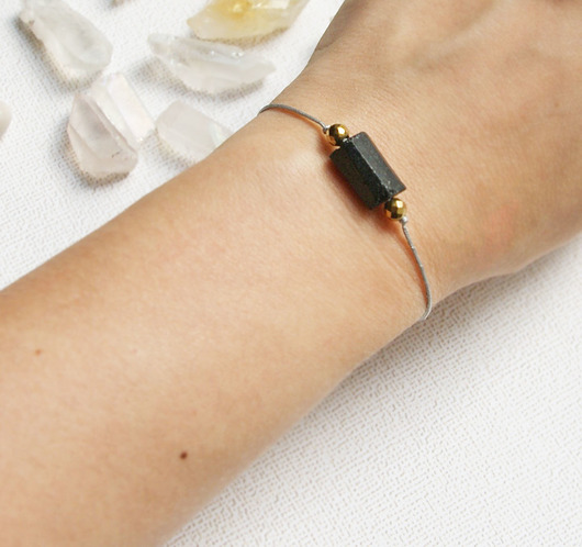 bransoletki z kamieni naturalnych Ochronna bransoletka - czarny turmalin..