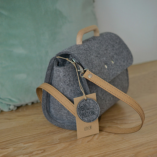 Mała szara filcowa torebka Felt&Wood II limitowa felt label