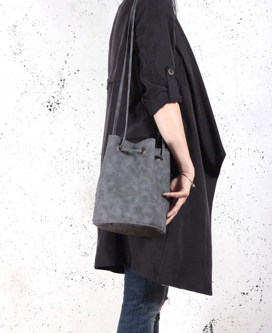 Saq bag M szara faktura / sakiewka / city bag hairoo