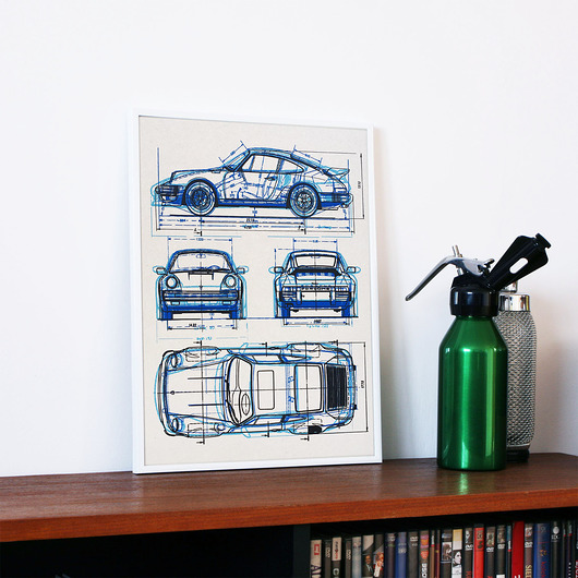 WYDRUK NA TEKTURZE 30X40 cm PORSCHE 911 777 Tshirts