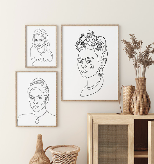 grafiki i ilustracje Prezent personalizowany - minimalistyczny linearny portret na zamówienie