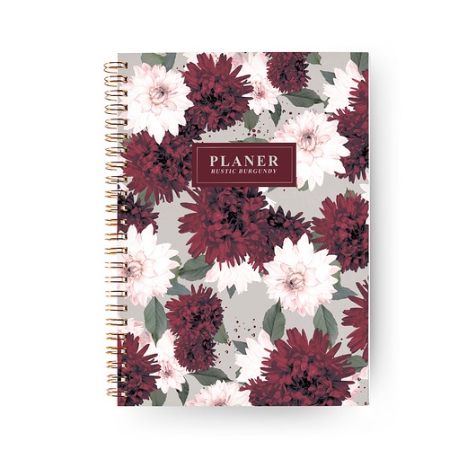kalendarze i plannery Planer Dzienny Niedatowany A5 Rustic Burgundy