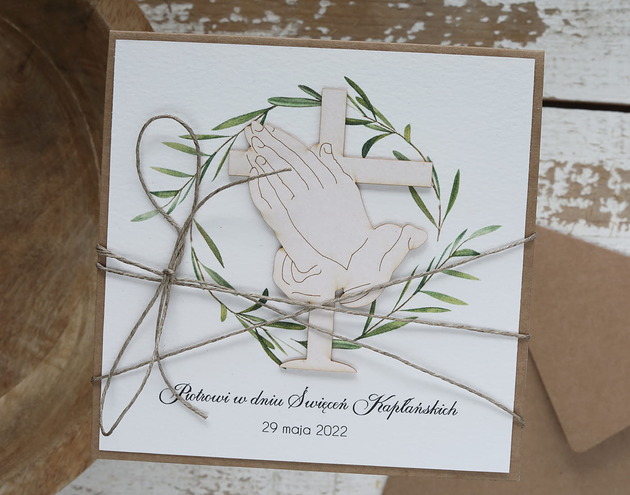 kartki scrapbooking Kartka z okazji święceń kapłańskich z personalizacją - rocznica święceń