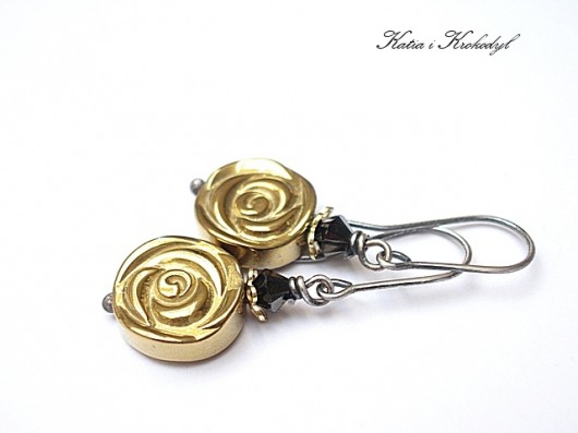  Golden rose -kolczyki  Katia i krokodyl