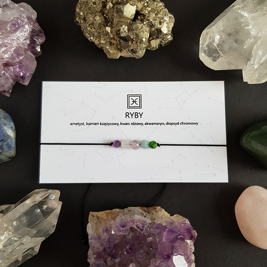 bransoletki z kamieni naturalnych Zodiac RYBY bransoletka z kamieni