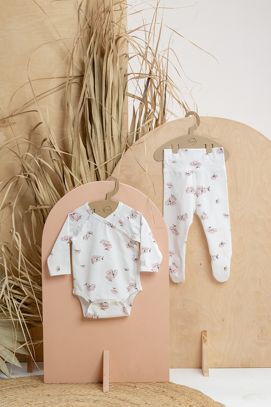 body i śpiochy niemowlęce Body niemowlęce KIRSTI organic z długim rękawem rosy