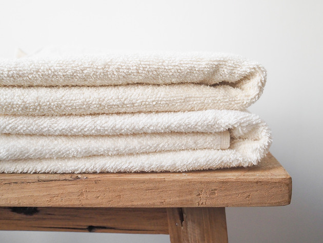 akcesoria dla niej Lniany ręcznik frotte  creamy white