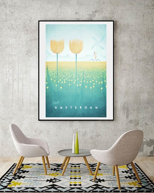 Amsterdam  - vintage plakat 61x91 cm minimalmill
