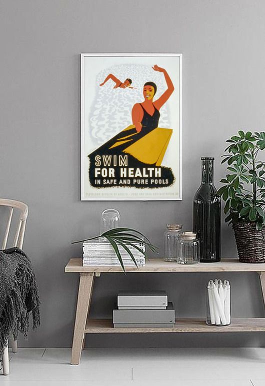 plakaty PLAKAT pływanie vintage retro sport