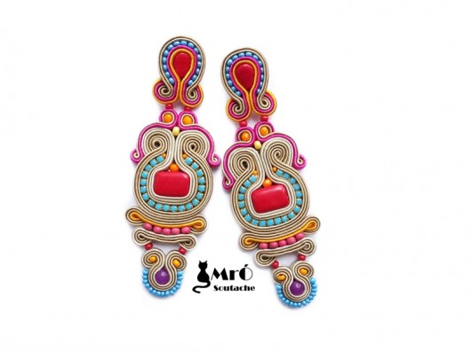 Spektakularne kolczyki soutache Mró Soutache