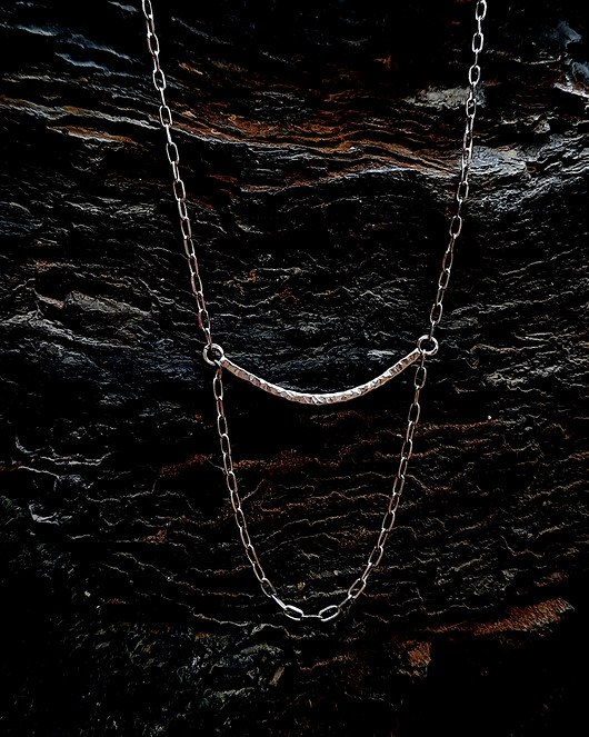 srebrne naszyjniki Naszyjnik Młotkowana Linia