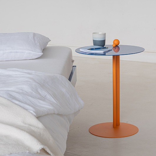 stoliki kawowe ORBIS DUO metalowy designerski stolik pomocniczy