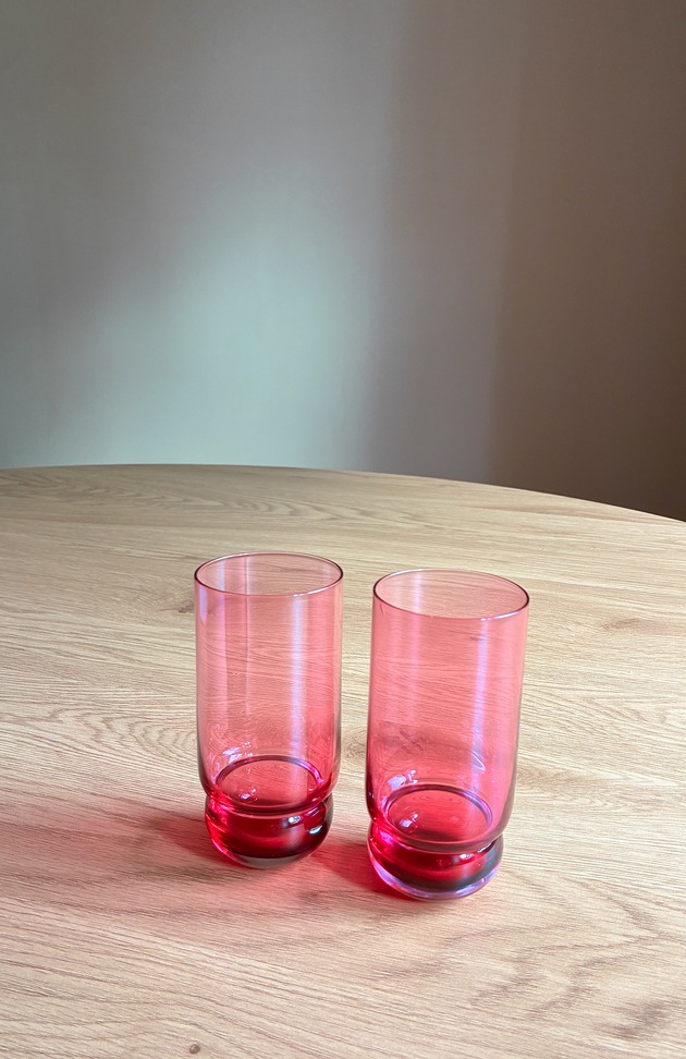 szklanki i kieliszki SZKLANKI RUNO SLIM (2 szt.) 220 ml fuksja