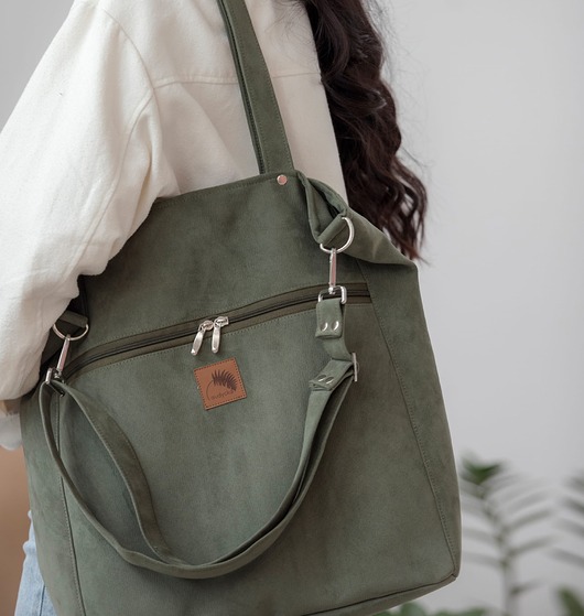 torby na ramię Torba "TOTE BAG" w kolorze oliwkowym