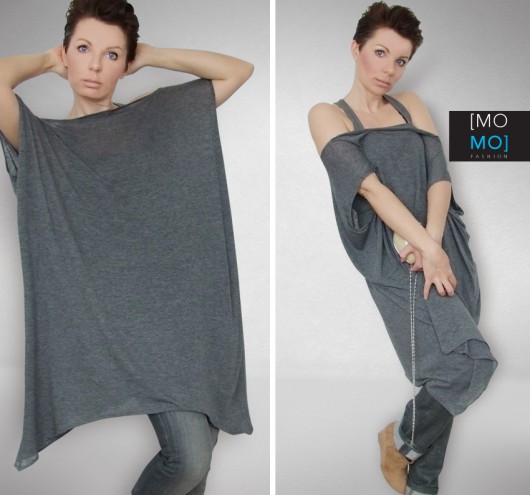 Tunika/ Bluzka/Sukienka Oversize SZARA by momo momo fashion