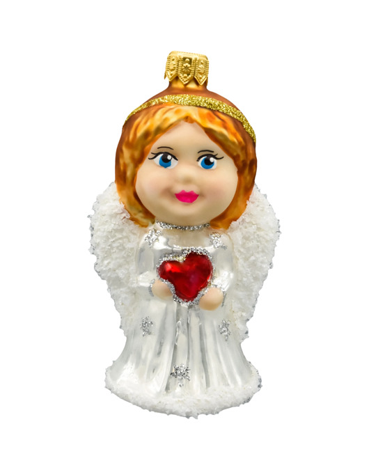 ozdoby choinkowe Bombka choinkowa: Anioł z sercem: biały