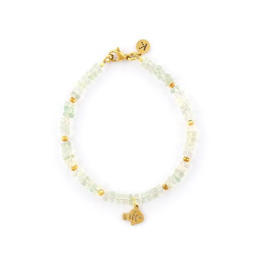 bransoletki z kamieni naturalnych Bransoletka - Akwamaryn z rybką