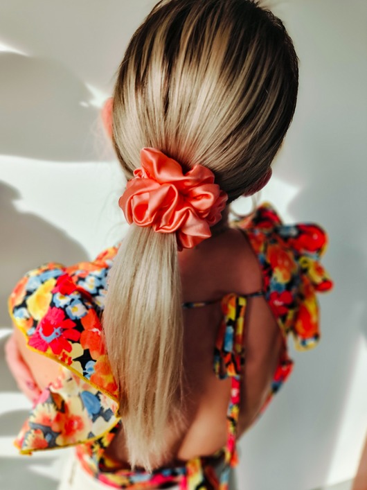 gumki do włosów Gumka jedwabna, scrunchie, frotka light salmon MAXI