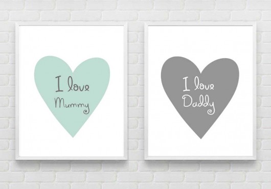 POSTER - I LOVE MUMMY & DADDY - 2 szt.-30x40 cm KOKO by HOKO