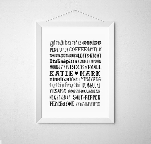 Spersonali. Plakat pary/imiona/ślub/-A3 wejustlikeprints