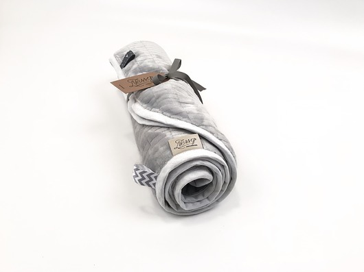 Kocyk FloppyLove Gray & White Tags Nessy Patchwork