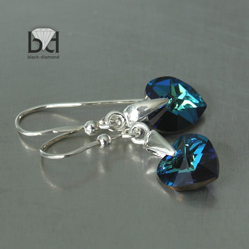 kryształ Swarovski - hearts Black Diamond