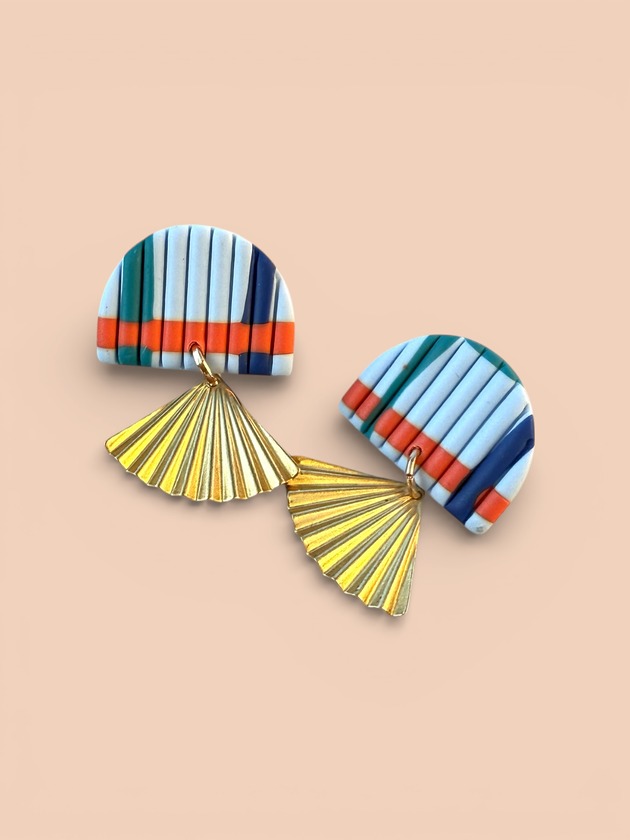 kolczyki z masy plastycznej Kolczyki Wachlarze