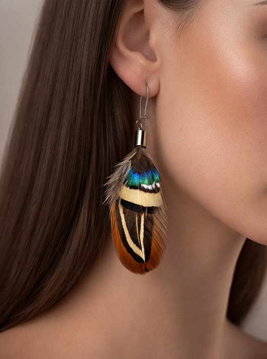 kolczyki z piórami Kolczyki z piór Pluma