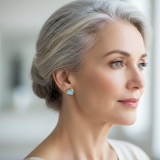 kolczyki pozłacane Kolczyki Sztyfty Larimar