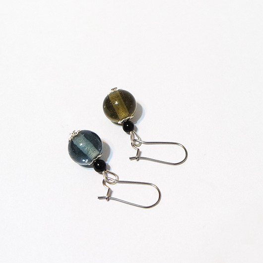 kolczyki szklane Kolczyki wiszące - Koraliki