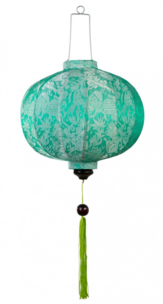 Lampion z jedwabiu, abażur Balloon, perłowy Orientstation
