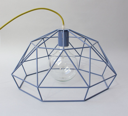 Geometryczna lampa wisząca niebieska hexal design